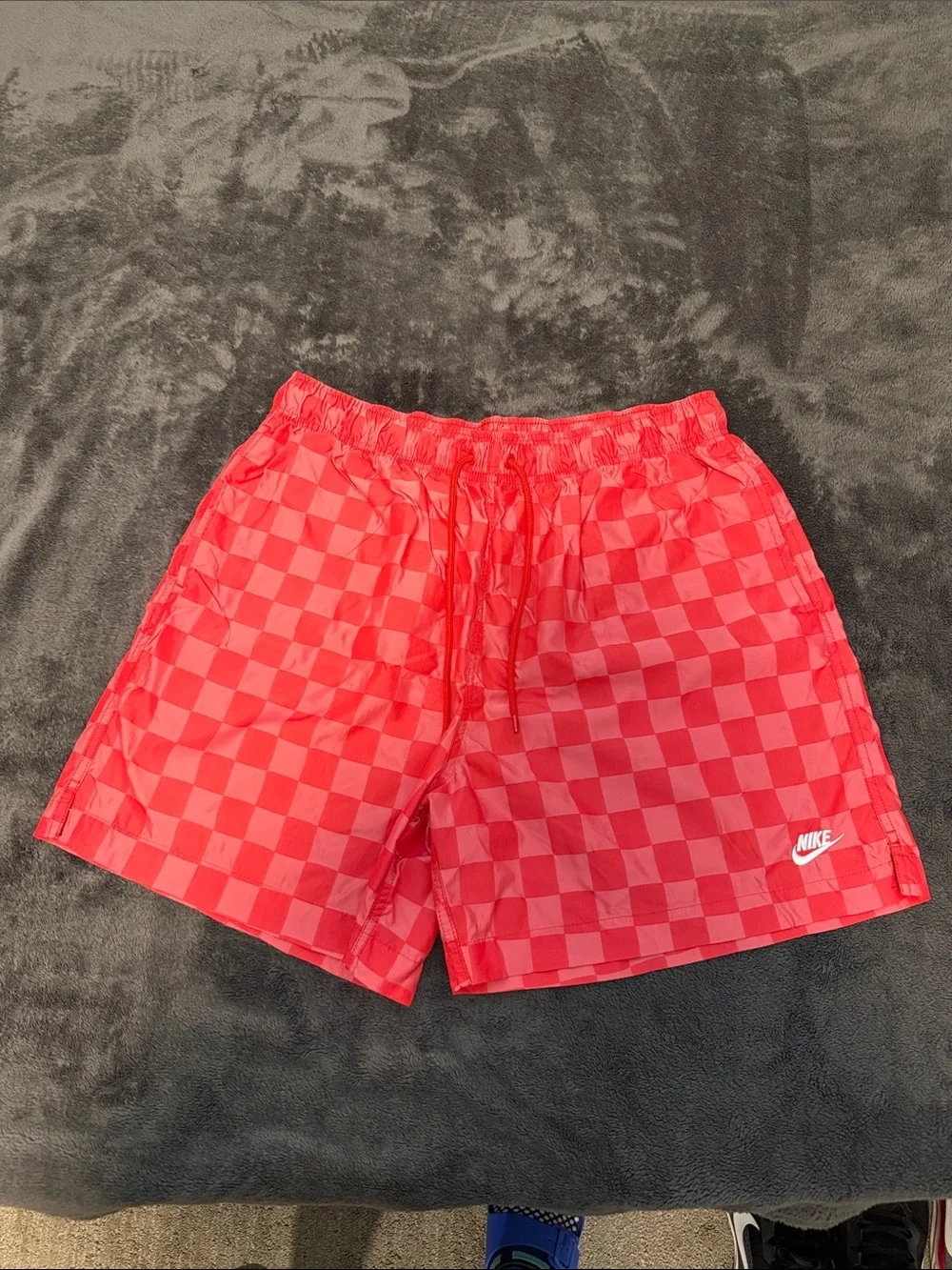 Nike Men’s Red Checkerboard Athletic Shorts